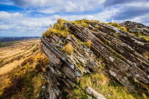 Roc'h Trevezel summit, one of the mountains in the Finistère National Park in Brittany, France