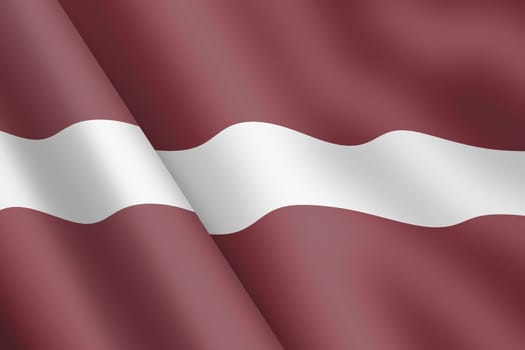 A Latvia waving flag 3d illustration wind ripple