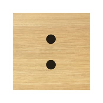 A colon sign wood block and on white with clipping path