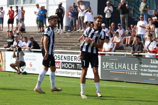 Brilliant comeback: Tyfun Ceylan (FC 08 Villingen) scores from the spot and is the assist for his team in the match of the football RL SW 24-25: 6th Sptg: FC 08 Villingen vs Eintracht Frankfurt U21