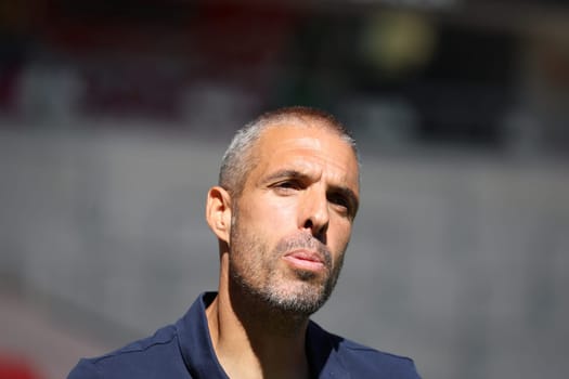 After the 6-0 defeat in Freiburg,coach Fabio Celestini (FC Basel) at the football test match: SC Freiburg - FC Basel  REGULATIONS PROHIBIT ANY USE OF PHOTOGRAPHS AS IMAGE SEQUENCES AND/OR QUASI-VIDEONann  Photo: Joachim Hahne/johapress