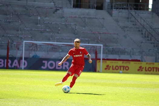 Lukas Kübler (SC Freiburg) at the football test match: SC Freiburg - FC Basel  REGULATIONS PROHIBIT ANY USE OF PHOTOGRAPHS AS IMAGE SEQUENCES AND/OR QUASI-VIDEONann  Photo: Joachim Hahne/johapress