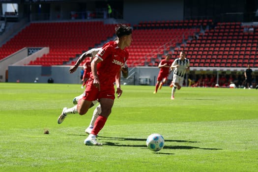 Worked hard and scored three times for Freiburg,Marco Wörner (SC Freiburg) in the football test match: SC Freiburg - FC Basel  REGULATIONS PROHIBIT ANY USE OF PHOTOGRAPHS AS IMAGE SEQUENCES AND/OR QUASI-VIDEONann  Photo: Joachim Hahne/johapress