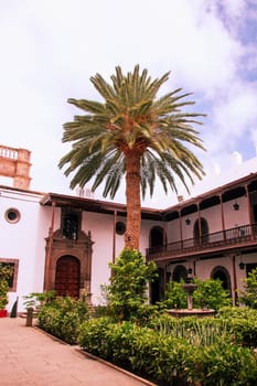 Gran Canaria, Spain, Canary Islands, Las Palmas - Jul 22, 2024. View of the inner courtyard of the Cathedral of Santa Ana in La Vegueta, the oldest historic district of Las Palmas