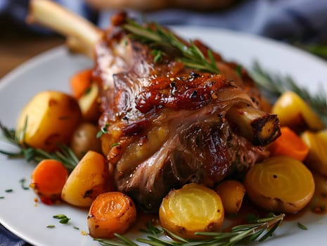 Braised lamb shank lamb shank with root vegetables