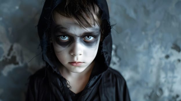 Boy make up as evil for halloween party