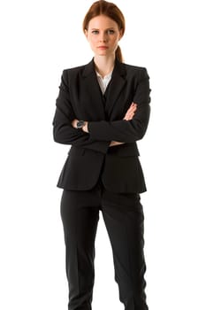 Business woman isolated on white background