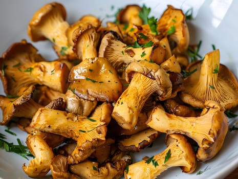 Chanterelle mushrooms sauteed in butter