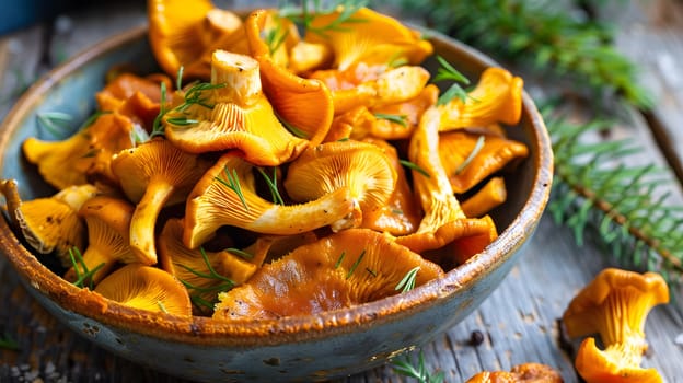 Chanterelle mushrooms sauteed in butter