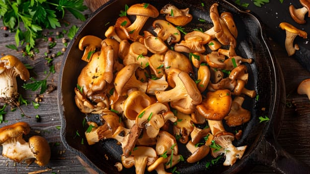 Chanterelle mushrooms sauteed in butter