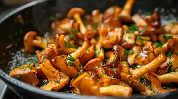 Chanterelle mushrooms sauteed in butter
