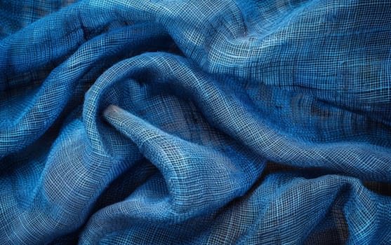 Soft ripples in a blue net fabric create a serene texture, perfect for backgrounds or themes of calm and tranquility. Burlap fabric texture - background