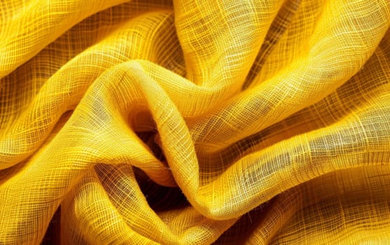 A detailed shot of vibrant yellow mesh fabric, focusing on the unique texture and potential for creative uses