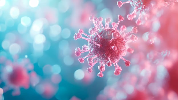 Viral infection causing chronic disease. Virus abstract background. Biology science. AI generated
