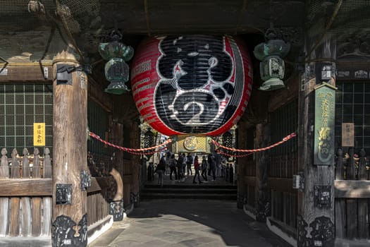Naritasan Shinsho-ji Temple huge red lantern. Japan