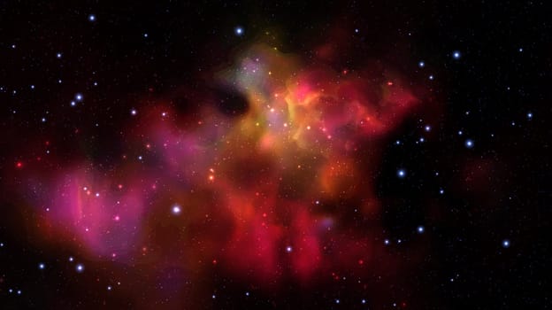Space vector background with realistic nebula and shining stars. Magic colorful galaxy