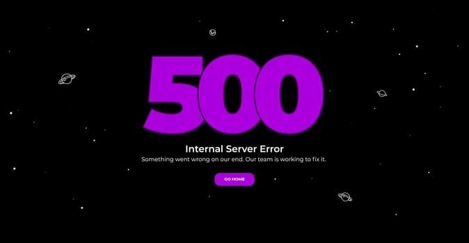 500 Internal Server Error. Vector layout