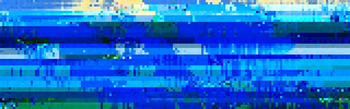 Trendy glitch pattern on dark background. Abstract vector geometric elements