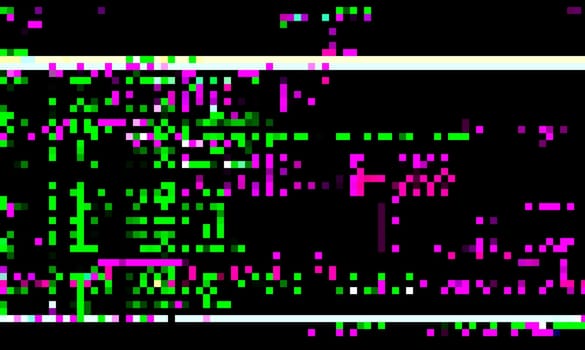 Trendy glitch pattern on dark background. Abstract vector geometric elements
