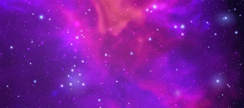 Space vector background with realistic nebula and shining stars. Magic colorful galaxy