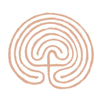 Crete traditional symbol. Cretan labyrinth