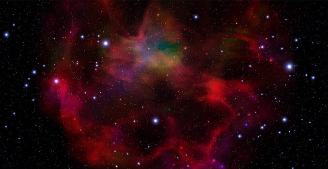 Space vector background with realistic nebula and shining stars. Magic colorful galaxy
