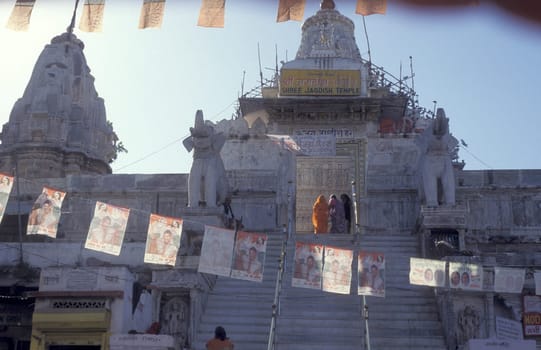 the Shree Jagdish Hindu Temple in the Town of Udaipur in the Province of Rajasthan in India.  India, Udaipur, January, 1998