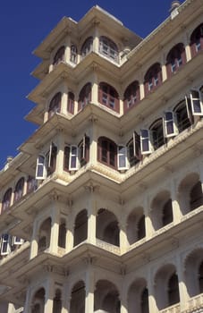 The City Palace and Hotel in the Town of Udaipur in the Province of Rajasthan in India.  India, Udaipur, January, 1998