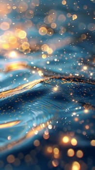 twinkling in the form of stars and sparks on the water. Abstract background. vertical