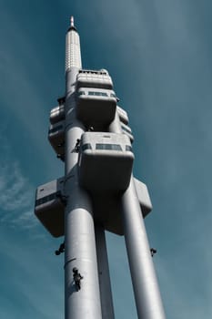 View of the television tower in Prague's Žižkov district