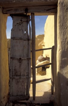 a old Stone House near the Town of Jaisalmer in the Province of Rajasthan in India.  India, Jaisalmer, January, 1998