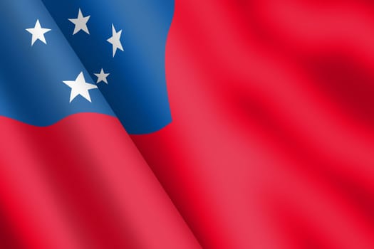 A Western Samoa flag 3d illustration wind ripple