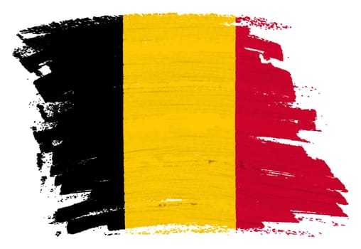 A Belgium flag background paint splash brushstroke 3d illustration with clipping path