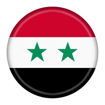 A Syria flag button 3d illustration with clipping path