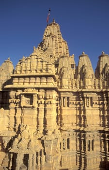 The Jain Temple in the Jaisalmer Fort in the city of Jaisalmer in the Province of Rajasthan in India.  India, Jaisalmer, January, 1998