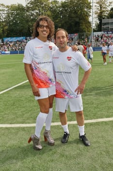 Jorge Gonzalez,Axel Bosse,Kicken mit Herz the charity football match for the benefit of the UKE children's ward in the stadium of SC Victoria,Hamburg,08.09.2024