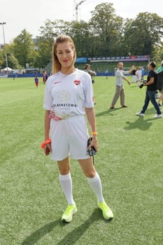 Julia Stinshoff,Kicken mit Herz the charity football match in favor of the UKE children's ward in the stadium of SC Victoria,Hamburg,08.09.2024