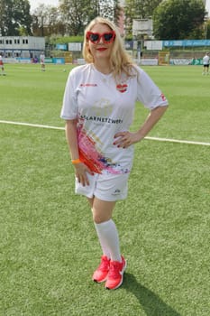Sandra Quadflieg,Kicken mit Herz the charity football match for the benefit of the UKE children's ward in the stadium of SC Victoria,Hamburg,08.09.2024
