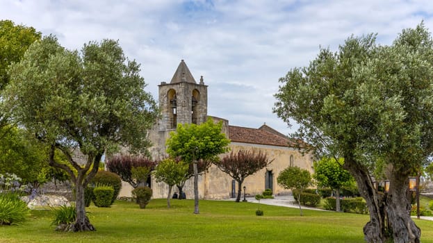 Montemor o Velho, Portugal: June 10, 2024: Church of Santa Maria de Alcacova in the castle at Montemor-o-Velho, Portugal