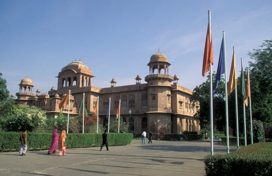 the Lalgarh Palace Hotel in the Town of Bikaner in the Province of Rajasthan in India.  India, Jaisalmer, January, 1998