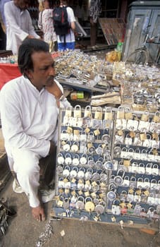 a key lock shop in the City of Jaipur in the Province of Rajasthan in India.  India, Jaipur, January, 1998