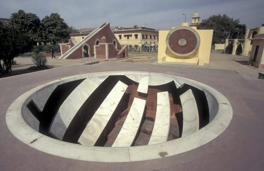the ancient Jantar Mantar Solar Observatory in the City of Jaipur in the Province of Rajasthan in India.  India, Jaipur, January, 1998