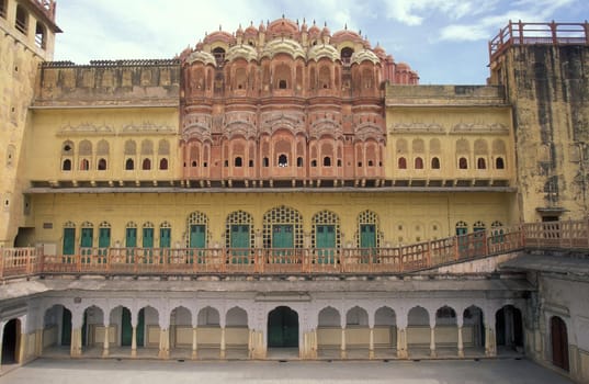 the Jaipur city palace in the City of Jaipur in the Province of Rajasthan in India.  India, Jaipur, January, 1998