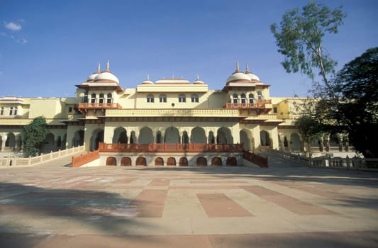 the Rambagh Palace Hotel in the City of Jaipur in the Province of Rajasthan in India.  India, Jaipur, January, 1998