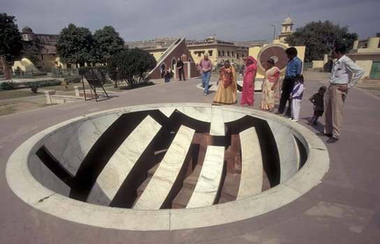 the ancient Jantar Mantar Solar Observatory in the City of Jaipur in the Province of Rajasthan in India.  India, Jaipur, January, 1998