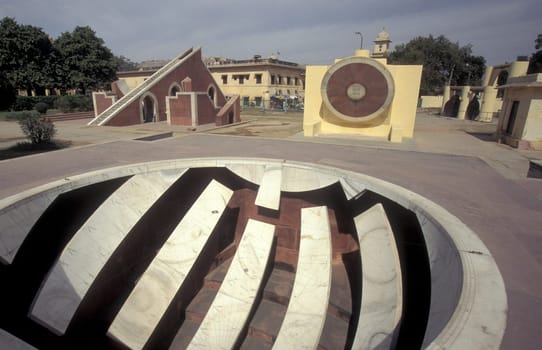 the ancient Jantar Mantar Solar Observatory in the City of Jaipur in the Province of Rajasthan in India.  India, Jaipur, January, 1998