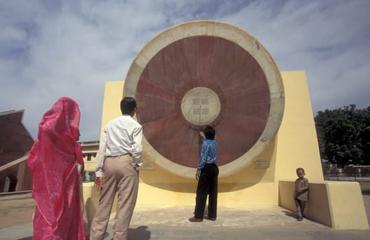 the ancient Jantar Mantar Solar Observatory in the City of Jaipur in the Province of Rajasthan in India.  India, Jaipur, January, 1998