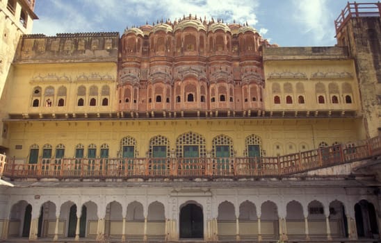 the Jaipur city palace in the City of Jaipur in the Province of Rajasthan in India.  India, Jaipur, January, 1998