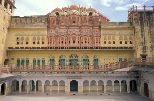 the Jaipur city palace in the City of Jaipur in the Province of Rajasthan in India.  India, Jaipur, January, 1998