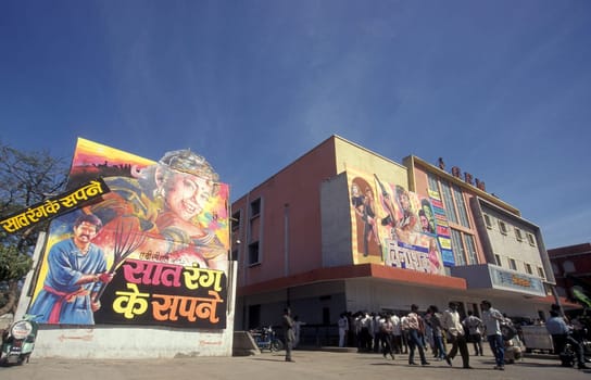 a Bollywood cinema in the City of Jaipur in the Province of Rajasthan in India.  India, Jaipur, January, 1998